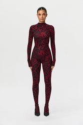 Naked Print Closed Toe Jumpsuit Petite