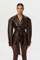 Vegan Leather Trench Romper