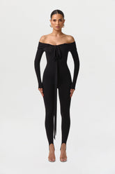 Naked Off-Shoulder Tie Jumpsuit