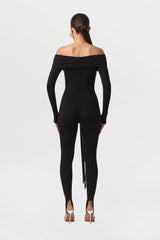 Naked Off-Shoulder Tie Jumpsuit