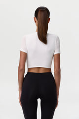 Modal Crew Short Sleeve Crop Top