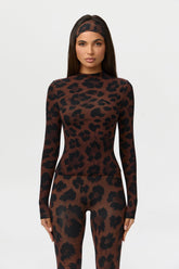 Naked Print Mock Neck Top
