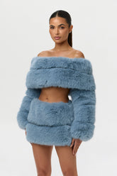 Faux Fur Off-Shoulder Pelted Top
