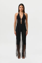 Knit Fringe Bra Halter Top