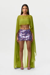 Chiffon Cape Crop Top