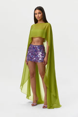 Chiffon Cape Crop Top