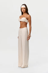 Linen Button Lounge Pants Petite