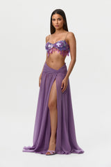 Chiffon Asymmetric Maxi Skirt