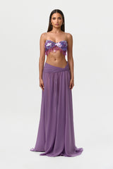 Chiffon Asymmetric Maxi Skirt