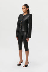 Vegan Leather Capri Leggings