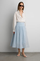 LINEN MIDI SKIRT