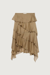 RUFFLED ASYMMETRICAL MAXI SKIRT