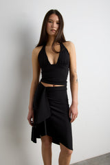DEEP NECKLINE HALTER NECK TOP