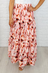 Hazel Blues® | Words Fail Me Watercolor Print Maxi Skirt