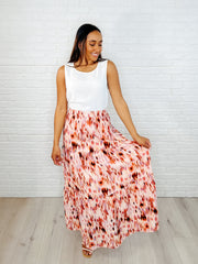 Hazel Blues® | Words Fail Me Watercolor Print Maxi Skirt