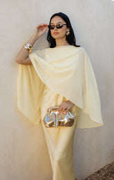 Cherish Cape ~ Pale Yellow Chiffon
