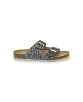 Zayette Mules - Black Silver Glitter