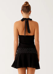 Colby Mini Skirt Black Polka Dot