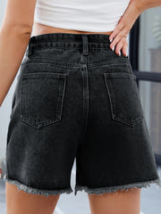 Hazel Blues® | Raw Hem Slit Denim Shorts
