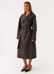 Brighton Oversized Trench Coat Grey