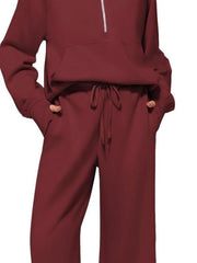 Hazel Blues® | Half Zip Long Sleeve Top and Pants Set