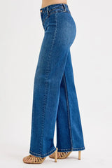 Hazel Blues® | RISEN Seam Detail Wide Leg Jeans