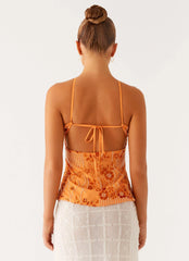 Catalina Sequin Top Orange
