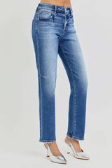 Hazel Blues® | RISEN Mid Rise Ankle Tapered Jeans