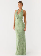 Ask You Twice Maxi Dress Blurred Lime