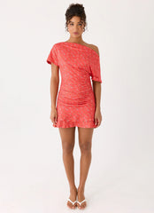Antonie Mini Dress Magenta Red Rose