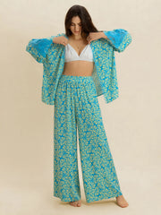 Hazel Blues® | Boho Open Front Kimono Top & Wide Leg Pants Set