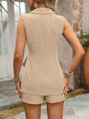 Hazel Blues® | Tie Waist Vest and Shorts Set