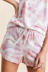 Hazel Blues® | BiBi Tie Dye Print Terry Shorts With Side Pockets