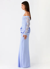 Burke Off Shoulder Maxi Dress Blue