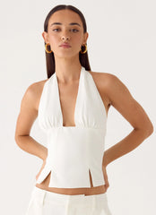 Amrita Halter Top - White