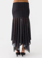 Buffy Maxi Skirt Black Polkadot