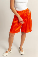 Hazel Blues® | HYFVE High-Waist Pleated Satin Shorts