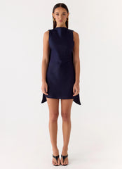 Cerina High Neck Mini Dress Navy