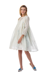 Alice Blue Silk Cotton Summer Dress