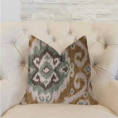 Ambrosia Yellow and Beige Luxury Throw Pillow - Plutus Brands