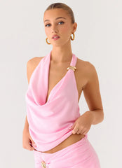 Anuhea Cowl Top Pink