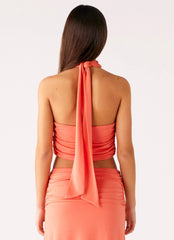 Coletta Wrap Top Coral