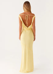 Brittany Chiffon Maxi Dress Pastel Yellow