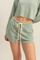 Hazel Blues® | HYFVE Drawstring Mid Waist Shorts