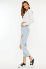 Hazel Blues® | Kancan Open Pack Paperbag Mom Jeans