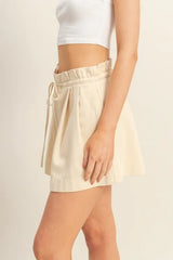 Hazel Blues® | HYFVE High-Waisted Washed Twill Paperbag Shorts