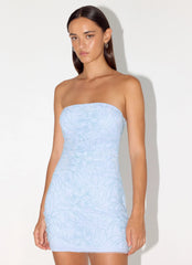 Dangerous Kind Beaded Mini Dress Blue
