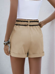 Hazel Blues® | Perfee Tied Contrast Trim Shorts