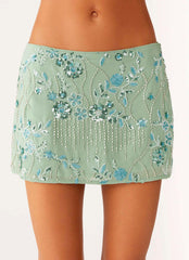 Adored By You Mini Skirt Mint