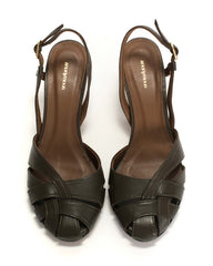 Banie 50 stiletto Shiny lamb Moss green - Anonymous Copenhagen